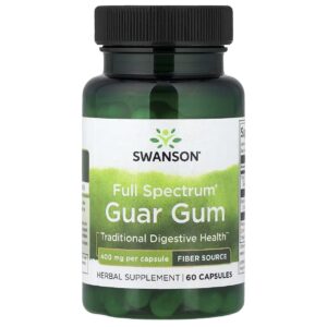 Swanson Goma de guar de espectro completo 400 mg - 60 cápsulas