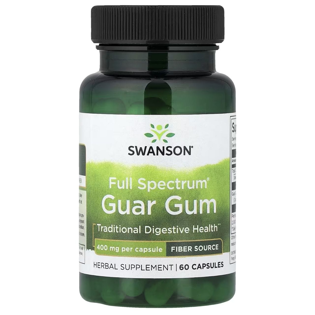 Swanson Goma de guar de espectro completo 400 mg - 60 cápsulas