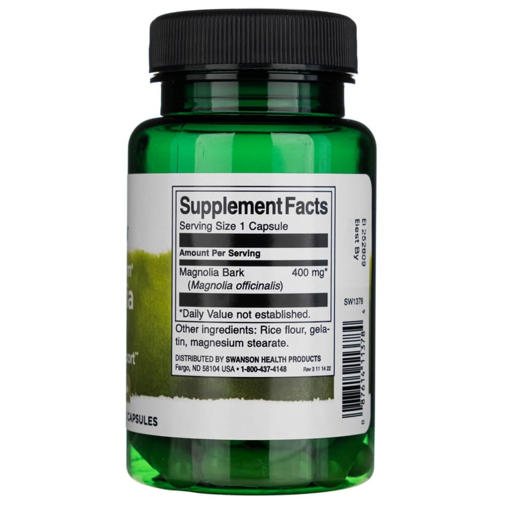 Swanson Full Spectrum Corteza de Magnolia 400mg - 60 Cápsulas - Imagen 2