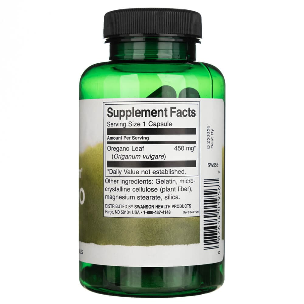 Swanson Orégano Espectro Completo 450mg - 90 Cápsulas - Imagen 2