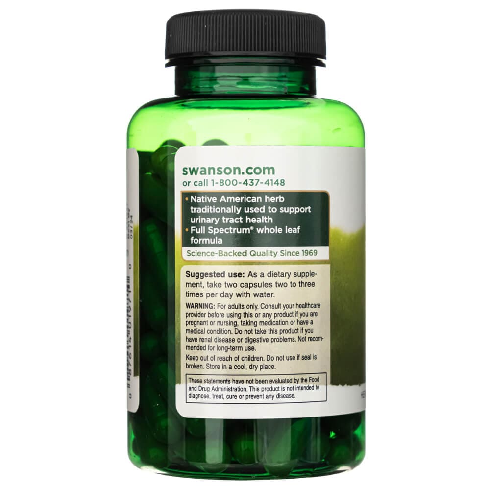 Swanson Hoja de Uva Ursi de Espectro Completo 450 mg - 100 Cápsulas - Imagen 3