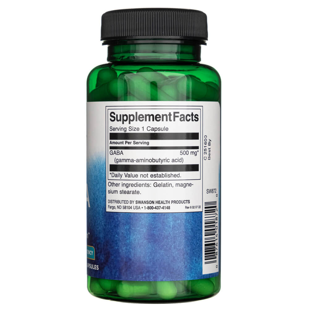 Swanson GABA 500 mg - 100 Cápsulas - Imagen 2