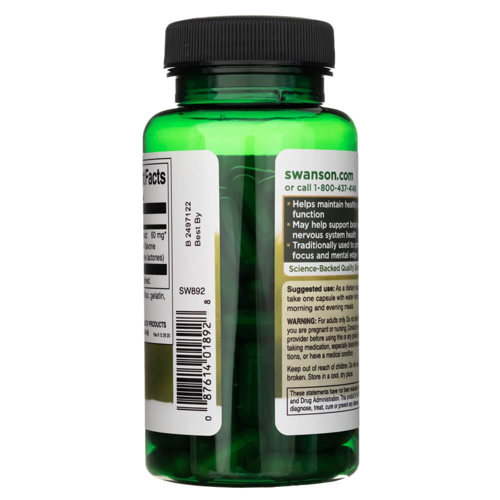 Swanson Extracto de Ginkgo Biloba 60 mg - 120 Cápsulas - Imagen 3