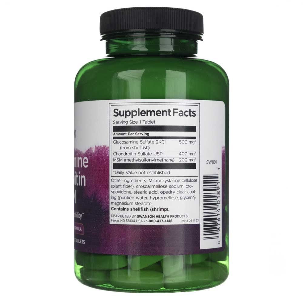 Swanson Glucosamina Condroitina y MSM - 120 Tabletas - Imagen 2