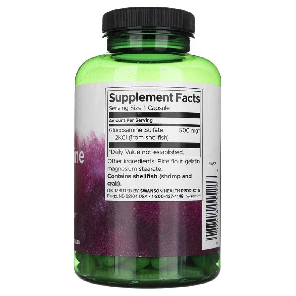 Swanson Glucosamina Sulfato 2KCl 500 mg - 250 Cápsulas - Imagen 2