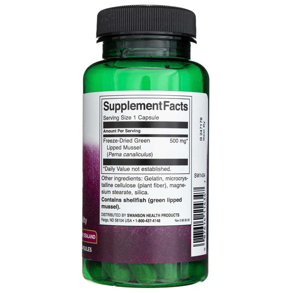Swanson Mejillón de Labio Verde 500 mg - 60 Cápsulas - Imagen 2