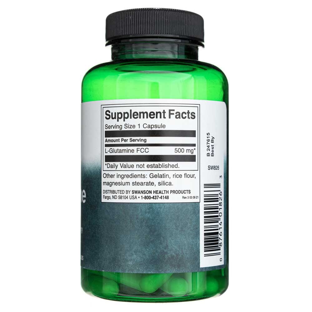Swanson L-Glutamina 500 mg - 100 Cápsulas - Imagen 2