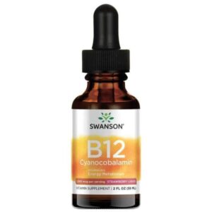 Swanson Vitamina B12 líquida , Fresa - 59 ml