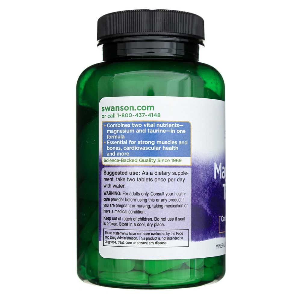 Swanson Magnesio Taurato 100 mg - 120 Tabletas - Imagen 3