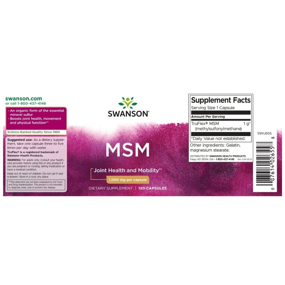 Swanson MSM 1000 mg - 120 Cápsulas - Imagen 2