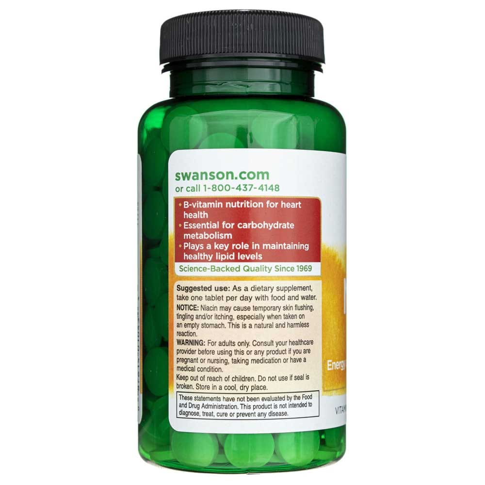 Swanson Niacina 100 mg - 250 Tabletas - Imagen 3