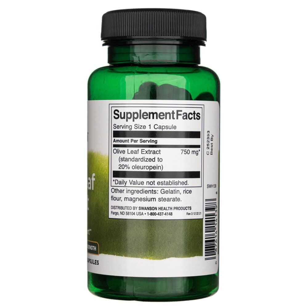 Swanson Extracto de Hoja de Olivo 750 mg - 60 Cápsulas - Imagen 2