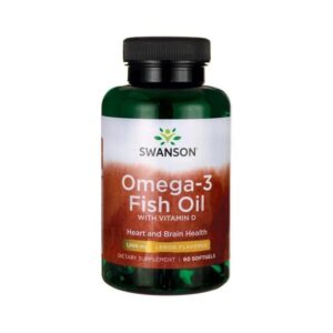 Swanson Omega-3 Aceite de Pescado con Vitamina D - 60 Cápsulas