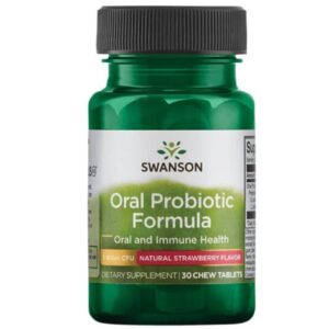 Swanson Fórmula probiótica oral , Fresa - 30 pastillas