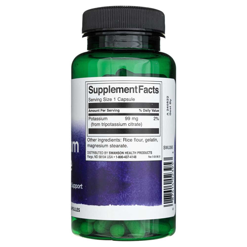 Swanson Citrato de Potasio 99 mg - 120 Cápsulas - Imagen 2