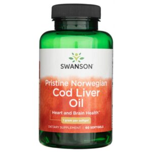 Swanson Pristine Aceite de Hígado de Bacalao Noruego - 60 Cápsulas blandas