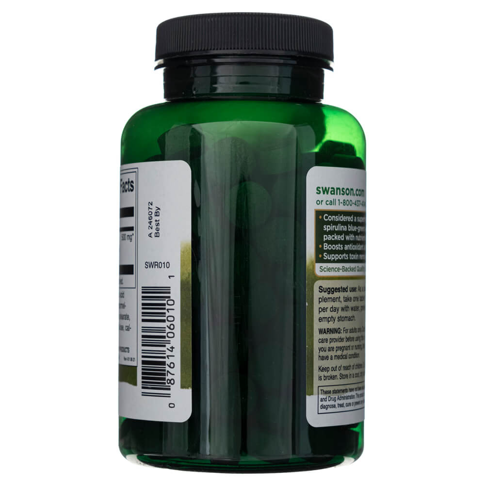 Swanson Espirulina 500 mg - 180 Tabletas - Imagen 3