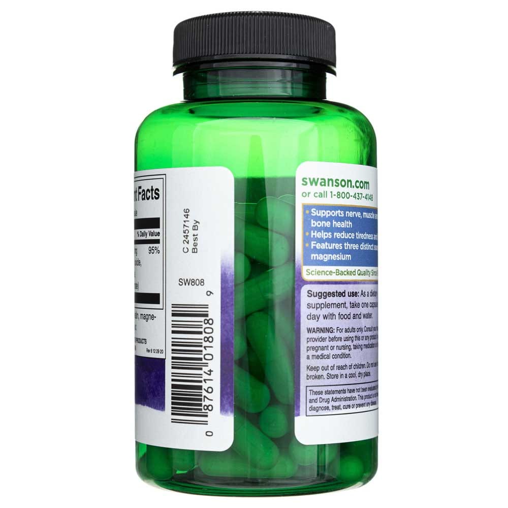 Swanson Complejo de Magnesio Triple 400 mg - 100 Cápsulas - Imagen 4