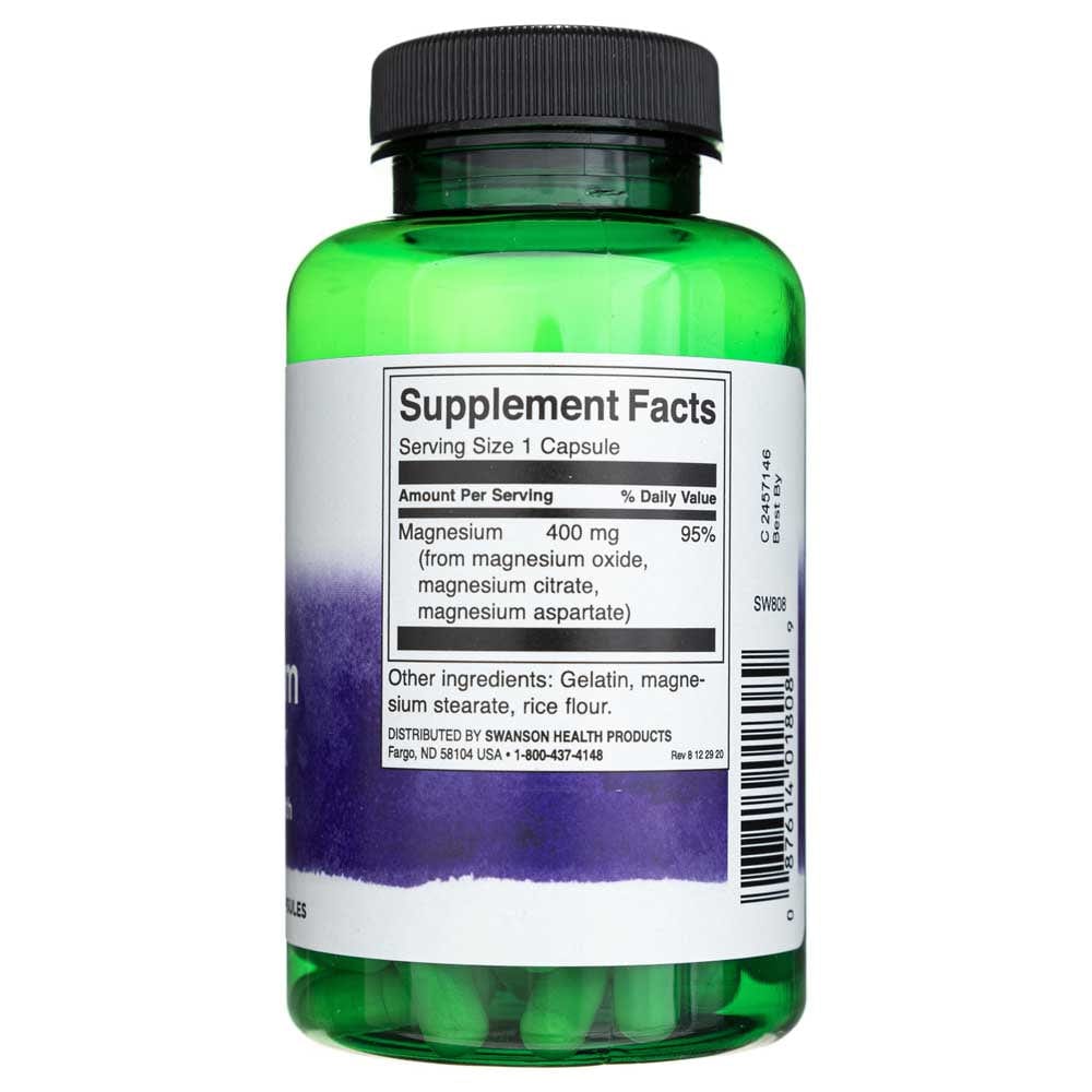 Swanson Complejo de Magnesio Triple 400 mg - 100 Cápsulas - Imagen 2