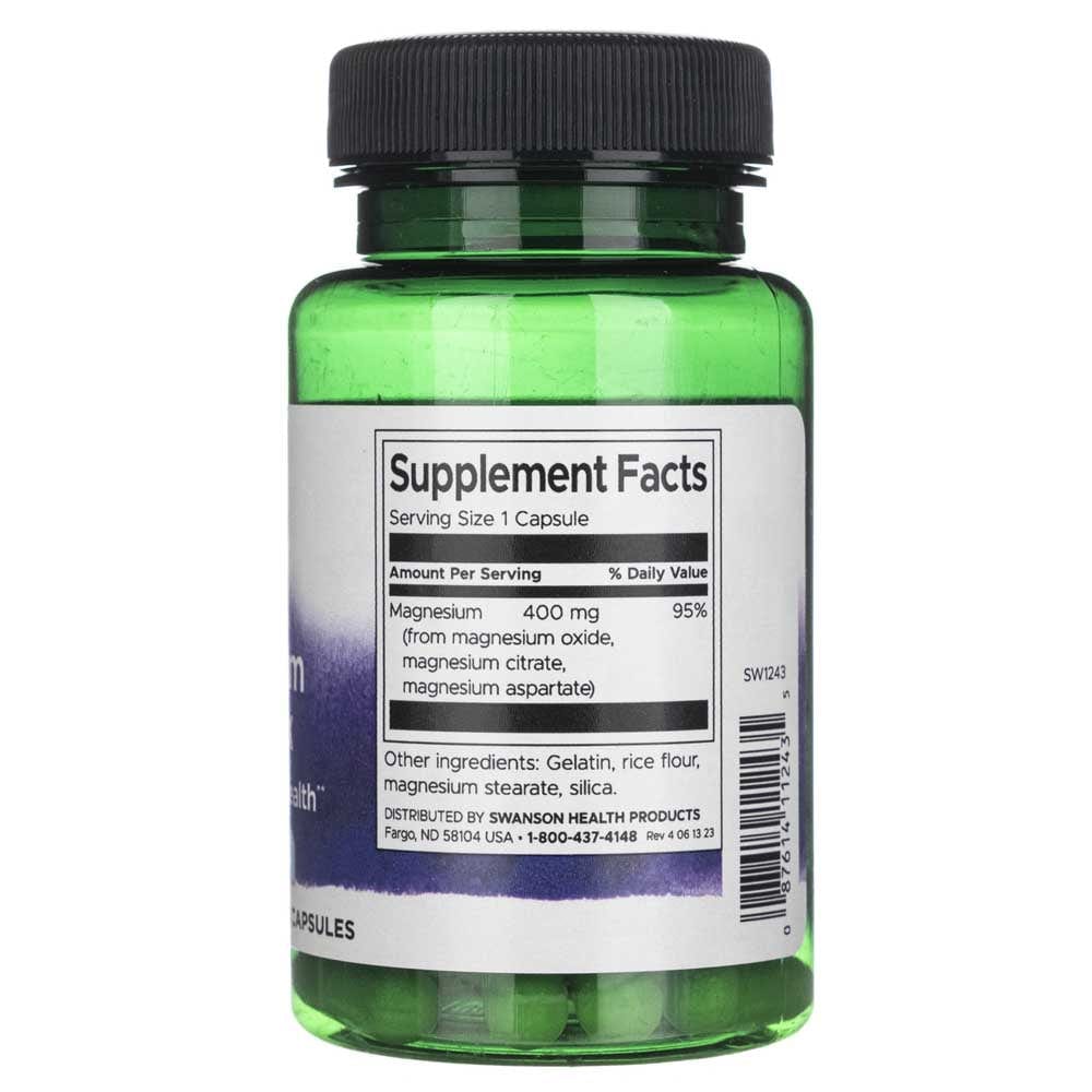 Swanson Complejo de Magnesio Triple 400 mg - 30 Cápsulas - Imagen 2