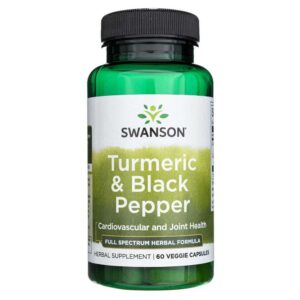Swanson Cúrcuma y Pimienta Negra - 60 Cápsulas Vegetales