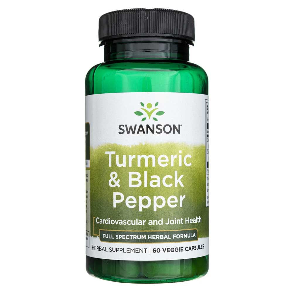 Swanson Cúrcuma y Pimienta Negra - 60 Cápsulas Vegetales