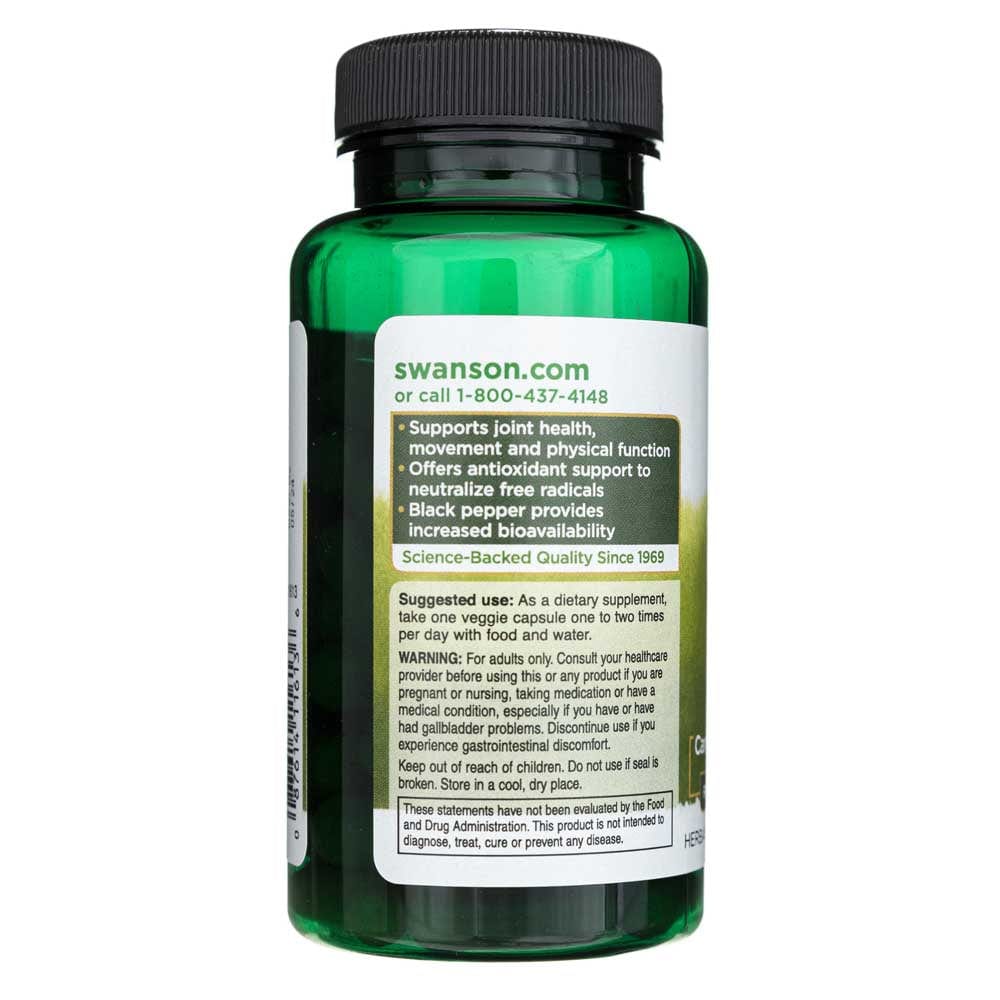 Swanson Cúrcuma y Pimienta Negra - 60 Cápsulas Vegetales - Imagen 3