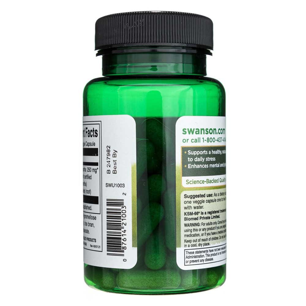 Swanson Ultimate Ashwagandha KSM-66 250 mg - 60 Cápsulas Vegetales - Imagen 4