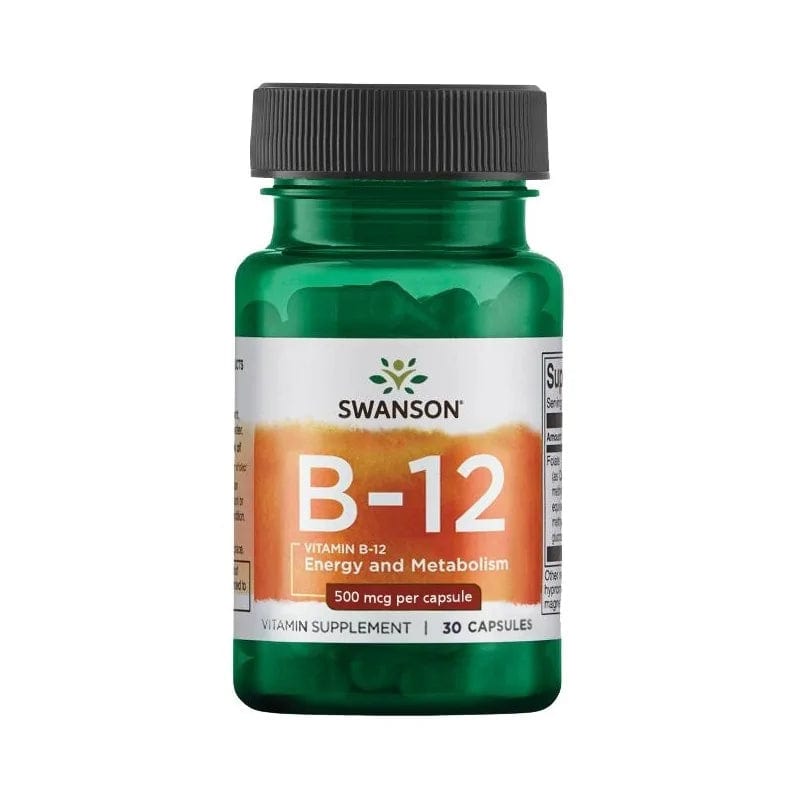 Swanson Vitamina B12 Cianocobalamina 500 mcg - 30 Cápsulas