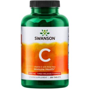 Swanson Vitamina C 1000 mg con rosa mosqueta de liberación prolongada - 250 comprimidos