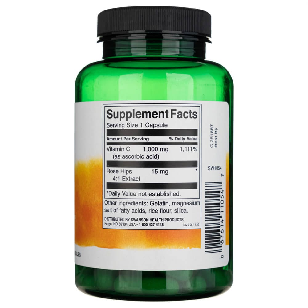 Swanson Vitamina C con Escaramujo 1000 mg - 90 Cápsulas - Imagen 2