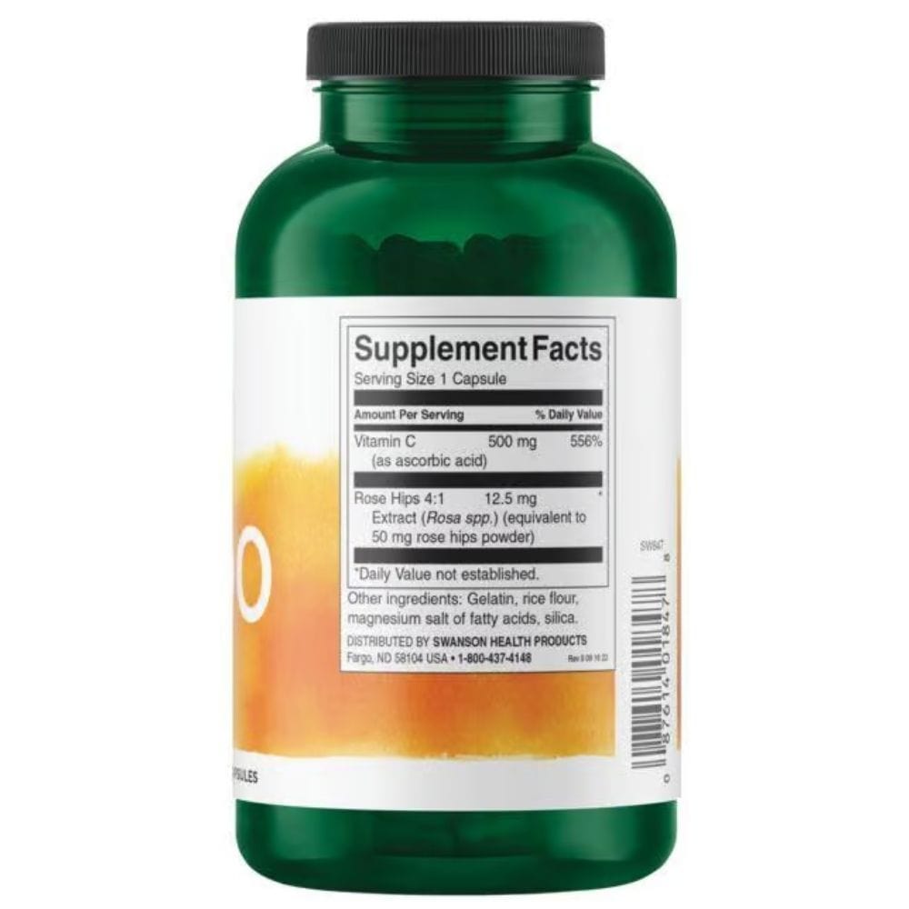 Swanson Vitamina C con Escaramujo 500 mg - 250 Cápsulas - Imagen 2