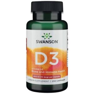 Swanson Vitamina D3 4000 UI (10 mcg) - 250 cápsulas