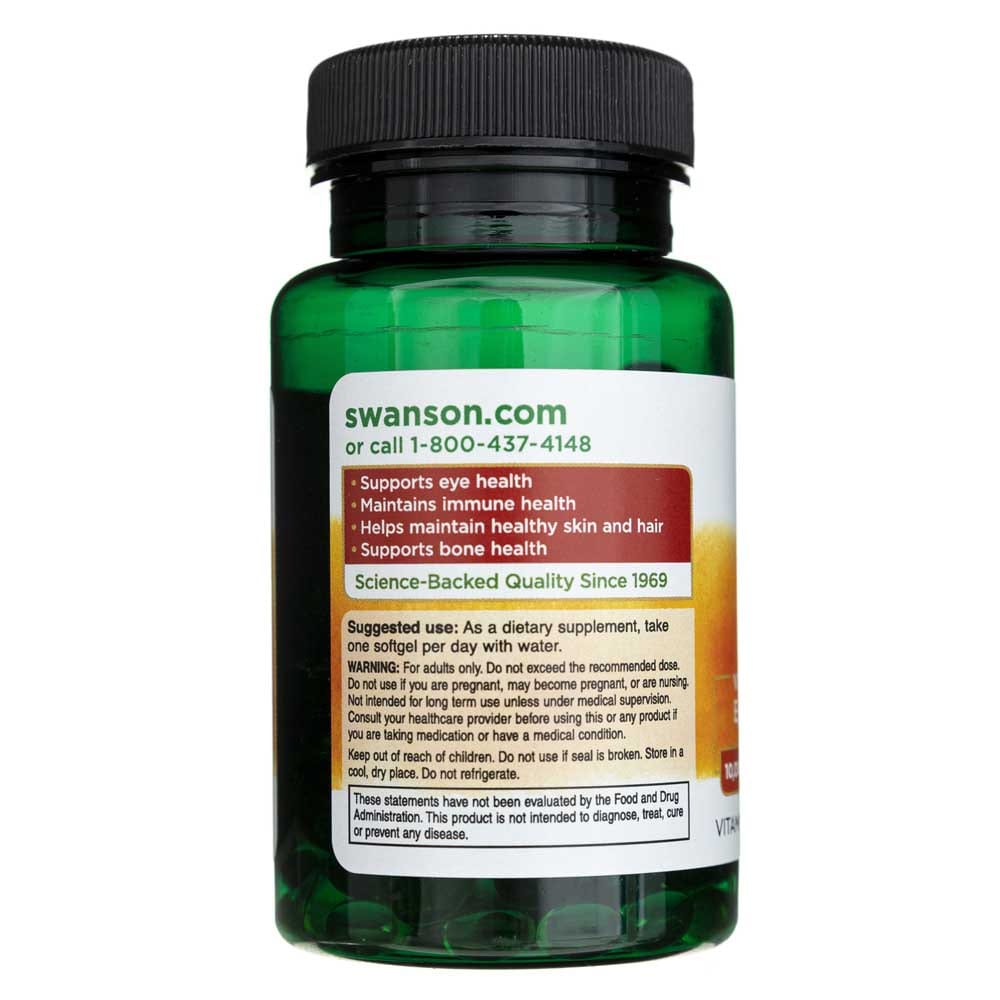 Swanson Vitamina A 3000 mcg (10000 UI) - 250 Cápsulas blandas - Imagen 3