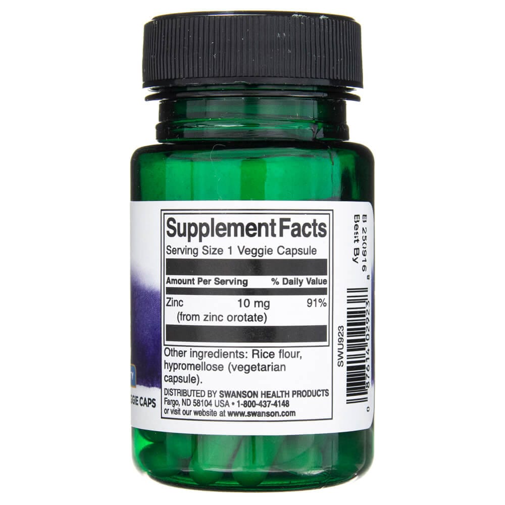 Swanson Zinc Orotate 10 mg - 60 Cápsulas Vegetales - Imagen 2